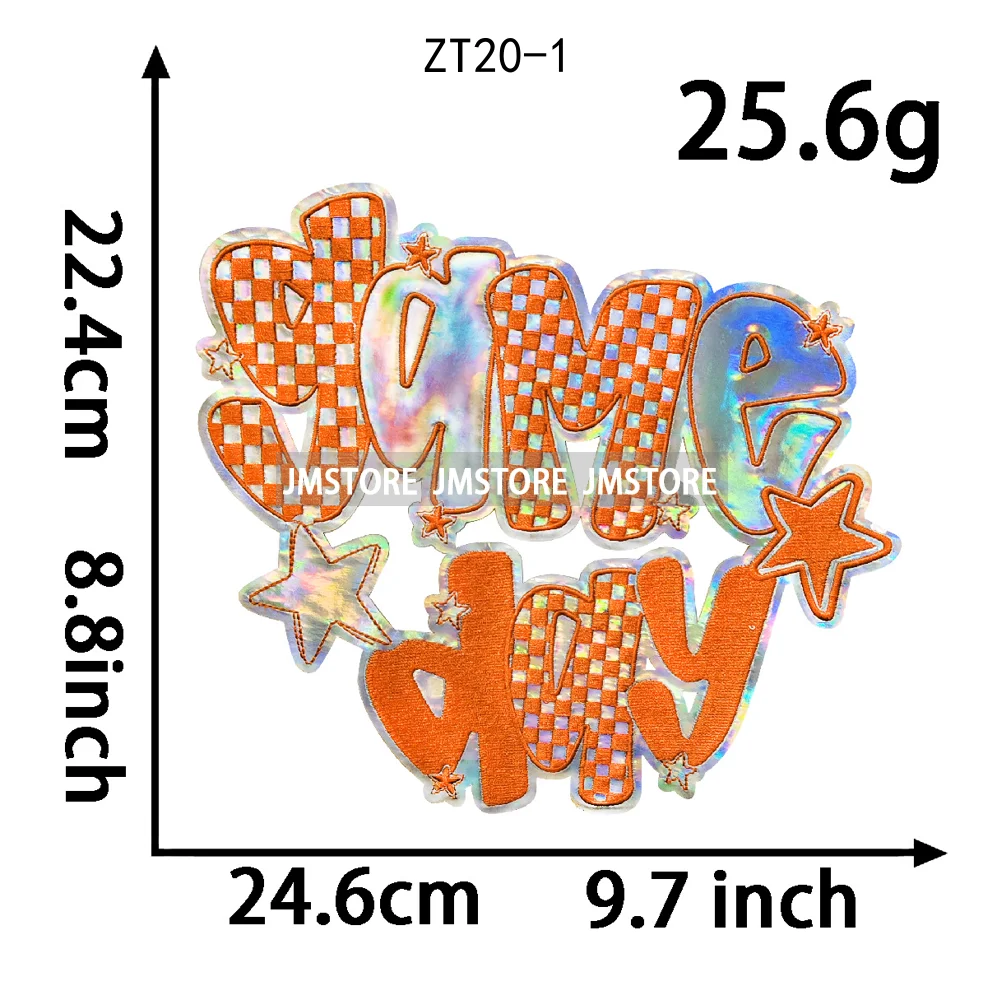 Checkered Game Day Football Sports Mama Iron on Emblem Thermoadhesive Sequin Chenille Embroidery Patches Applique for T-shirts view 3