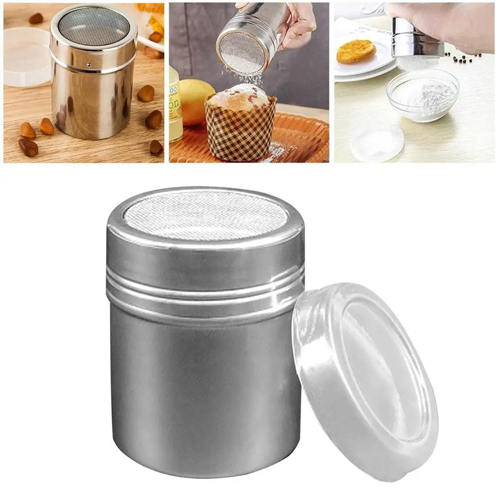 Aço Inoxidável Chocolate Shaker Tampa, Farinha Em Pó Spray, Peneira De Tampa De Espuma, Filtros De Bolo, Peneira De Açúcar, Ferramentas De Churrasco, Café Ki I5r4