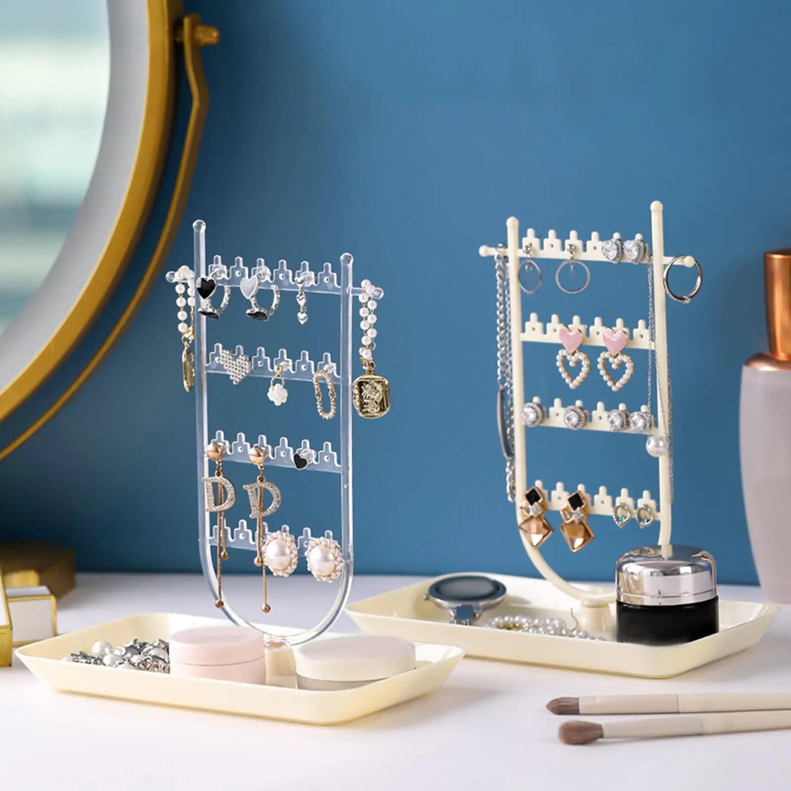 Earrings Organizer, Earring Holder Stand Display Props, 4 Layer Ear s Organizer, Jewelry Display Stand Countertop