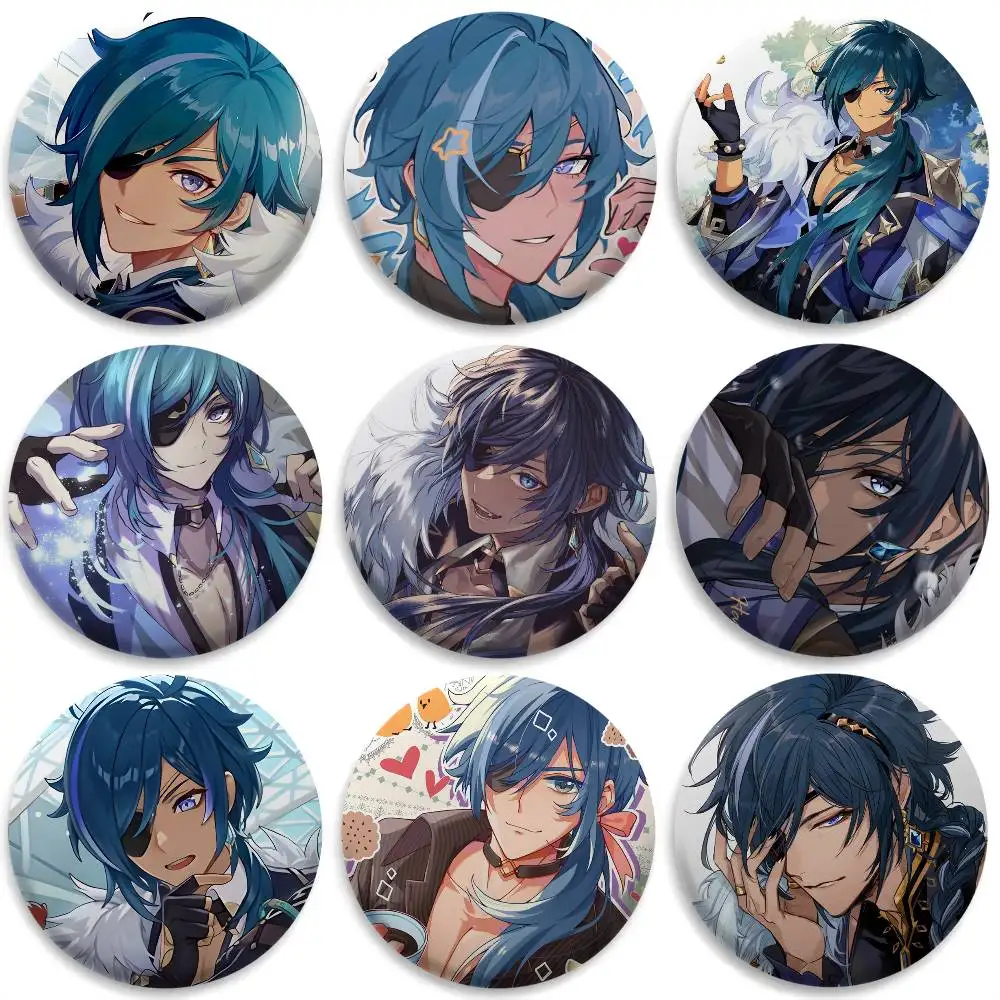 Kaeya Genshin تأثير شارات مستديرة رائعة شارة دبابيس دبابيس الإبداعية للملابس قبعة ظهره هدية الملحقات