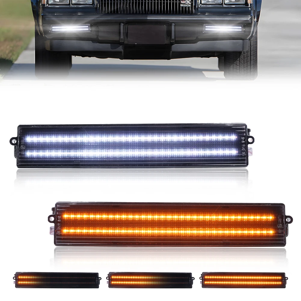 2X For 1980 1981 1982 1983 1984 1985 1986 1987 1987 Buick Regal Front Daytime Running Light Turn Signal Light Parking Light LED