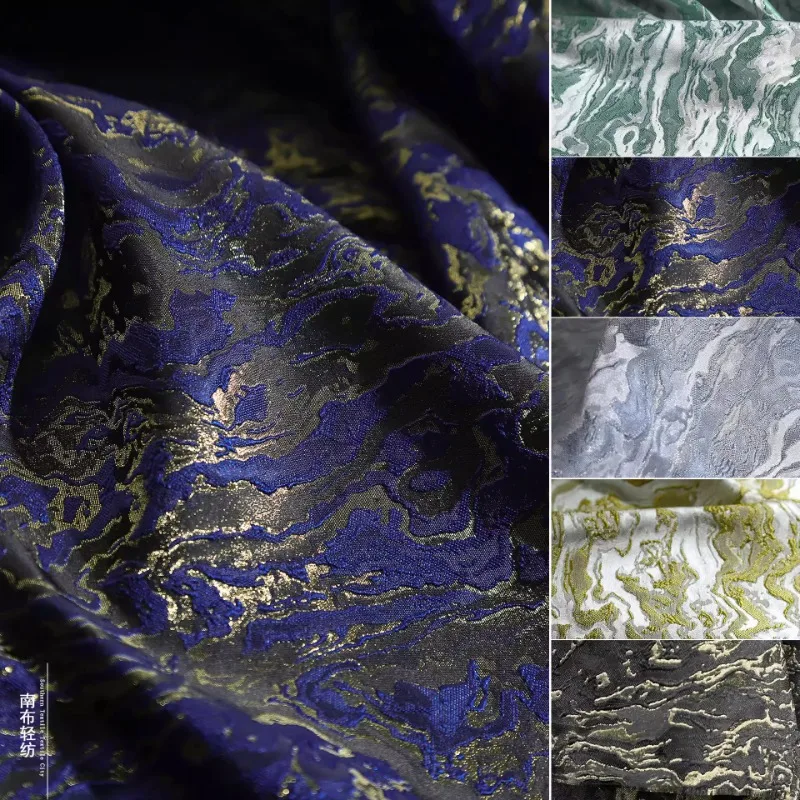

Langban двусторонняя жаккардовая ткань для костюма, юбка Cheongsam, дизайнерская одежда, ткань для шитья своими руками, материал по метрам