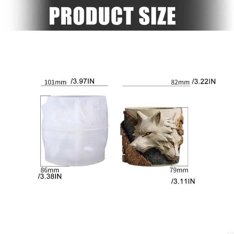 

Художественная силиконовая форма для горшков с рельефом волка идеально подходит для ювелирных изделий из смолы, бетонных горшков