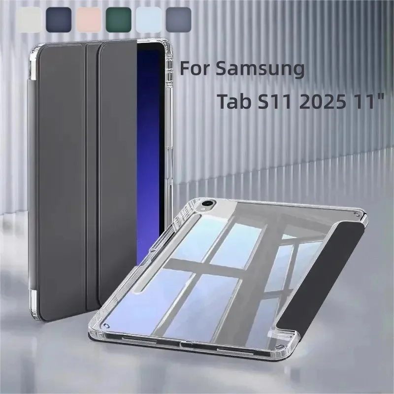 

For Samsung Tab S11 2025 Case 11inch Magnetic Smart Tablet Cover Funda For Galaxy Tab S11 5G SM-X730/SM-X736 with Pencil Holder