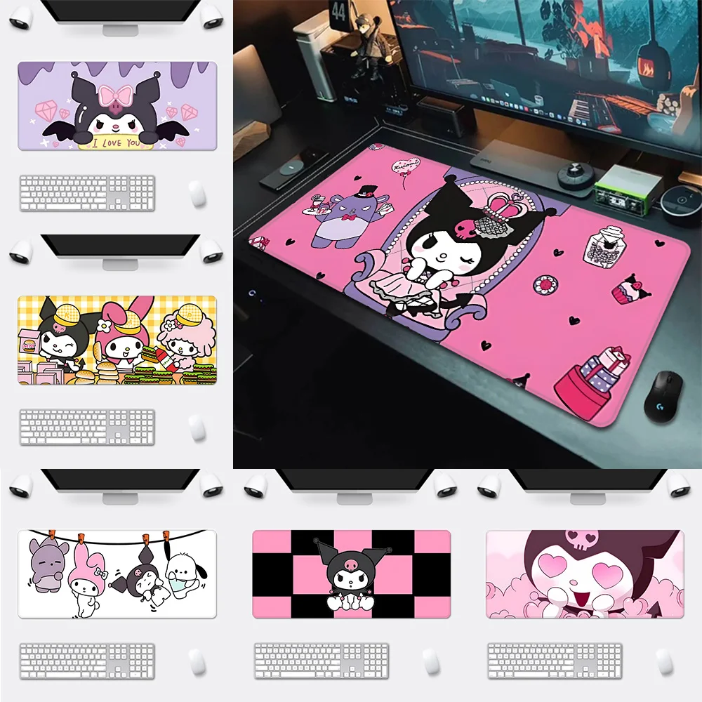 Mousepad HD Printing Computer Gamers Locking Edge Non-slip Mouse Pad Cute Kuromis XXL90x40cm Keyboard PC Desk Pad