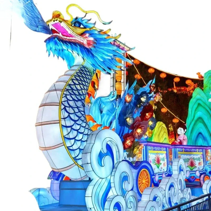 Chinese silk lanterns traditional silk dragon lanterns are used for holiday lantern decoration