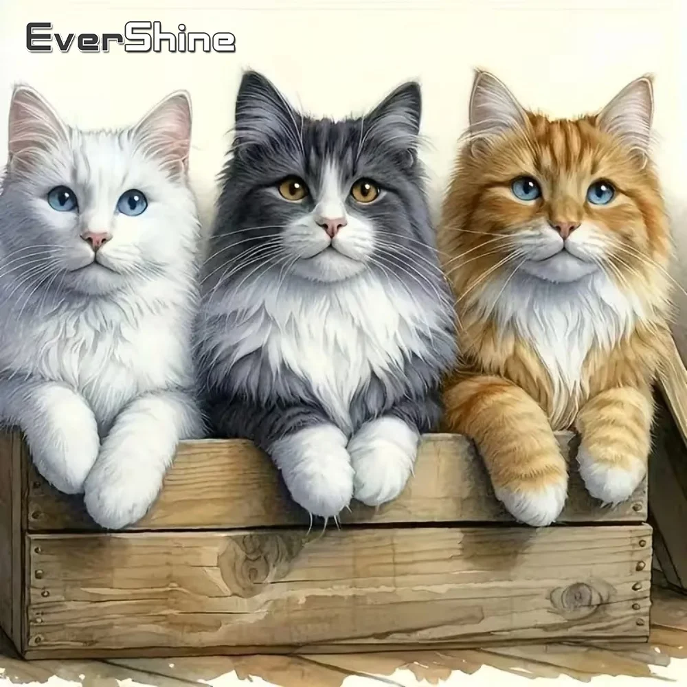 Evershine 5D DIY Katze Diamant Malerei Tier Muster für Erwachsene Anfänger Stickerei Neue Ankunft Diamant Mosaik Urlaub Geschenke