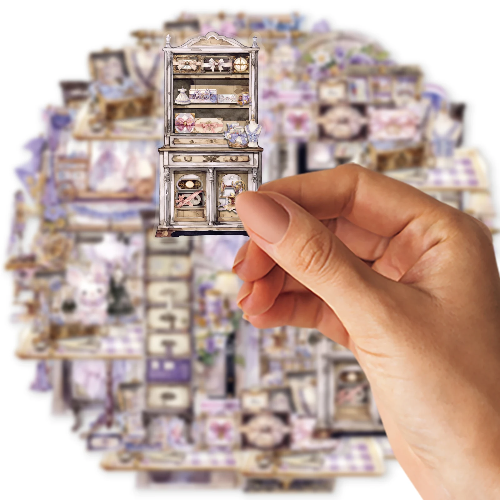 15 قطعة من ملصقات خزانة الحكاية الخيالية لسكرابوكينغ، حقائب هدايا للأطفال، المجلات التي يمكنك صنعها بنفسك، ديكور الغرفة، ملصقات القرطاسية #3