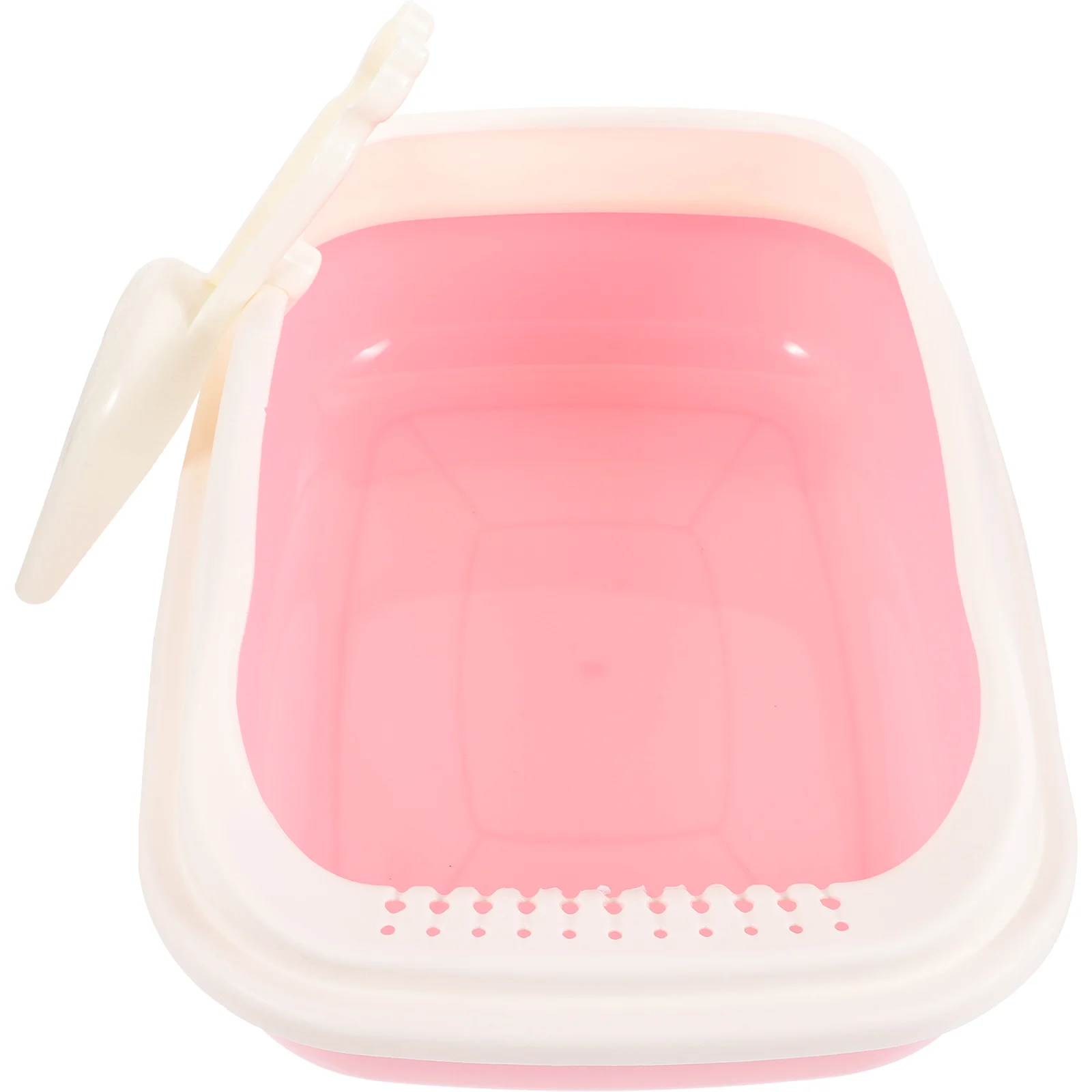

1 set Cat Litter Box Pink 40x28x13cm Portable Open Design Easy Cleaning Kittens Tray Travel Low Entry Pet Supplies Cat Toilet