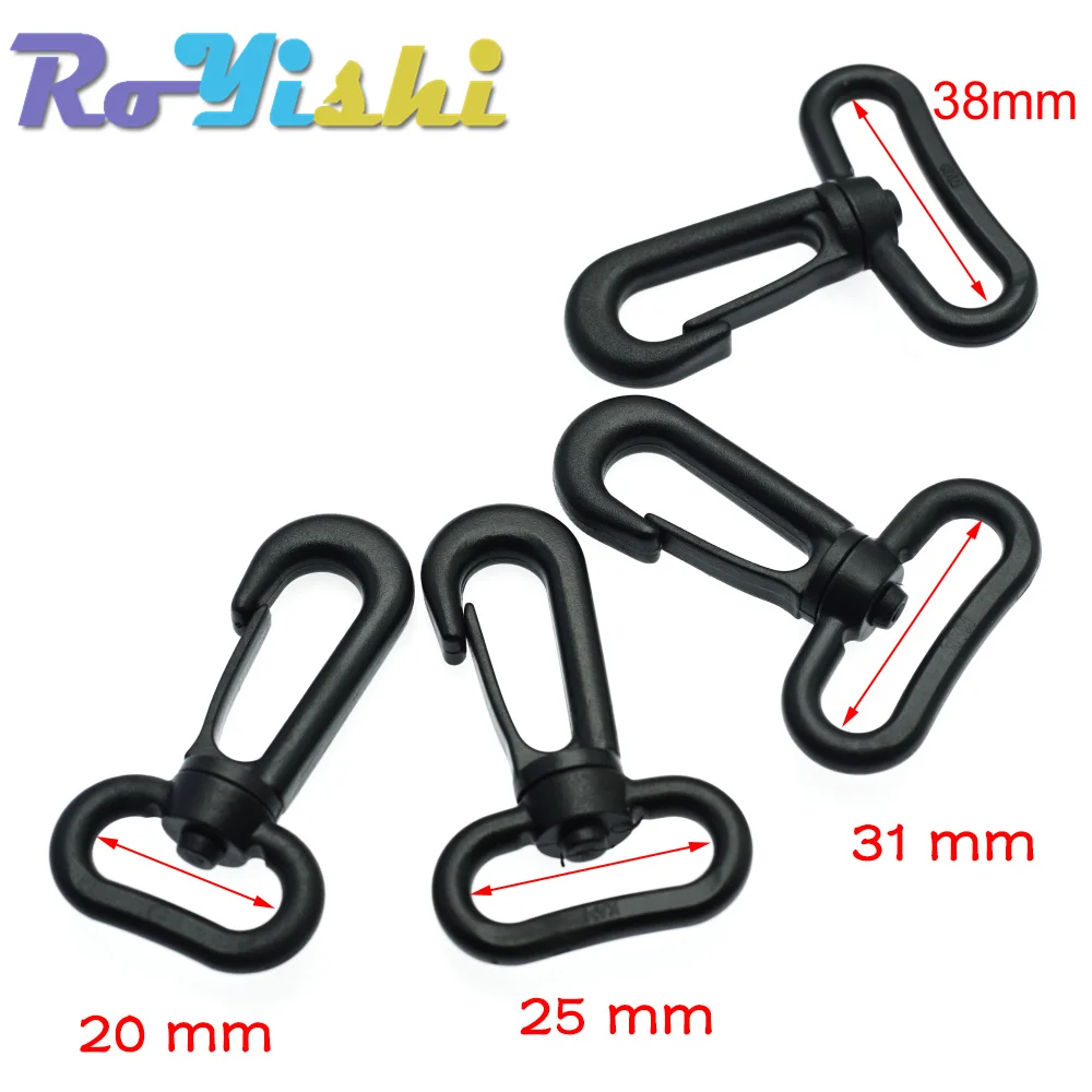 Plastic Snap Hooks Rotary Swivel Backpack Buckles Webbing 20mm 25mm 31mm 38mm