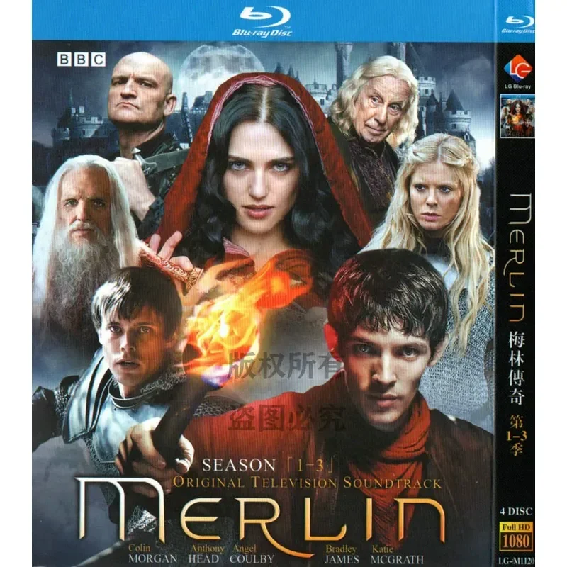 

Blu-ray fantasy adventure British drama Legend of Merlin seasons 1 to 5 high definition disc 1080P 8BD disc non-DVD disc