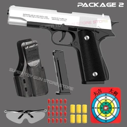 M1911 Colt Toy Gunman Gun, Soft Bullet Shell, Catapult Blaster, Air Gun Lançador Manual, Meninos Jogo de Tiro, 14 Plus, Todo Preto, Novo