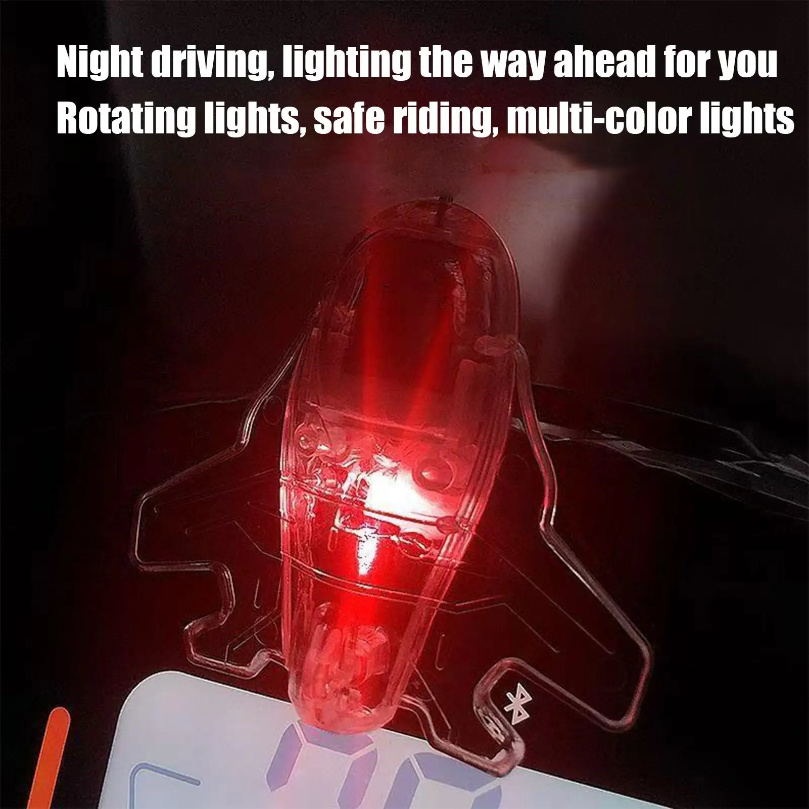 Motorcycle LED Rotatable Airplane Wind Powered Small Led Light Airplane Styling Ornaments Car Motorbike Bicycle Decorations