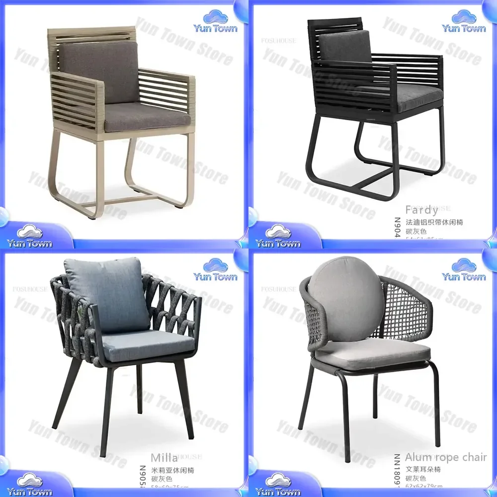 for Luxury Ribbon Rattan Beach Chair for Outdoor Garden Balcony Patio Waterproof Leisure Armchair Modern Simple Designer