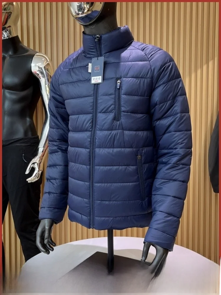 

Мужской осенне-зимний новый легкий универсальный базовый воротник, теплый хлопковый тюнер на молнии и пуговицах, нейлоновая молодежная модная подставка