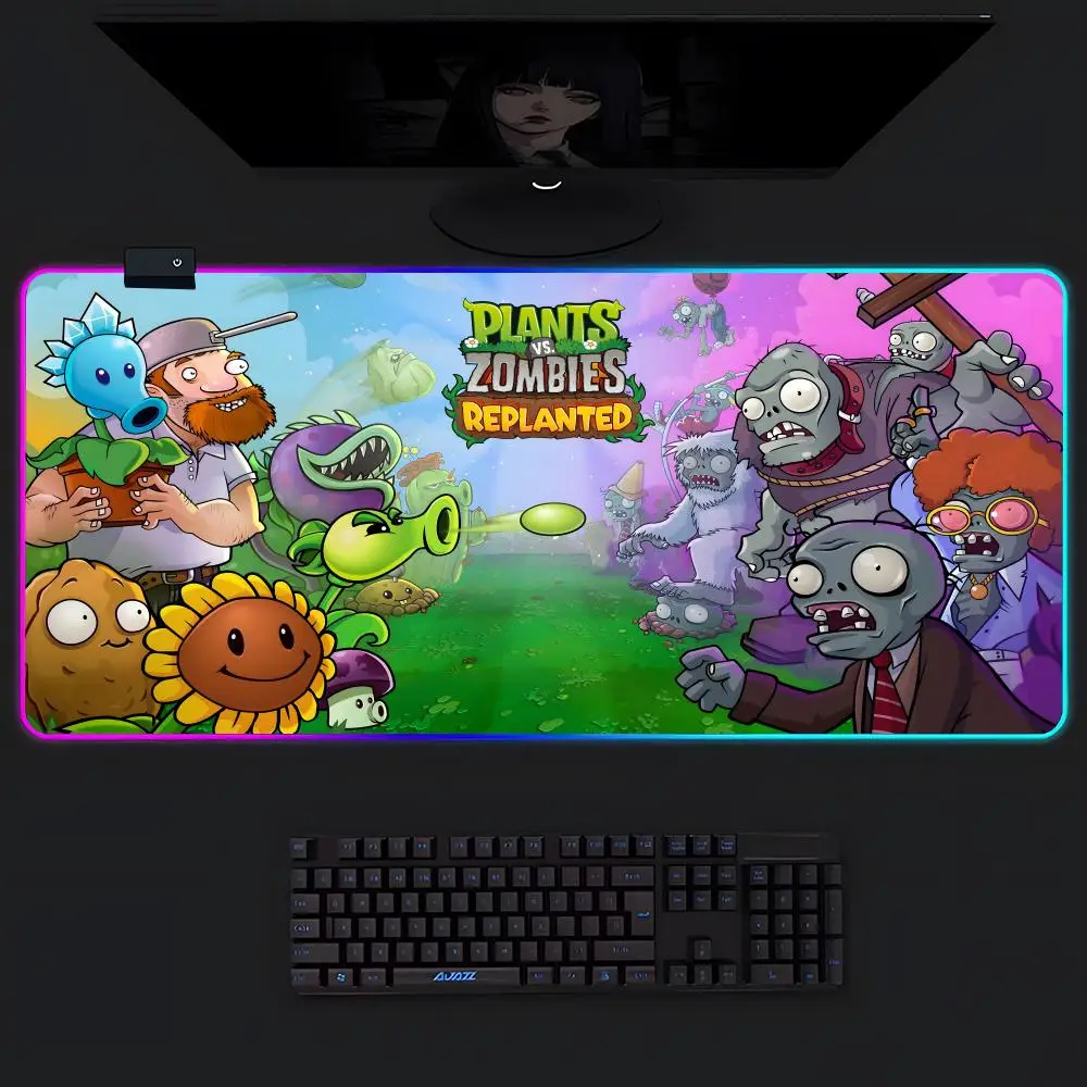 

Latest Plants Vs. Zombies Mouse Pad Gamer Luminescence Led Mouse Pad Gaming Table Rgb Deskmat Keyboard Pc Mousepad