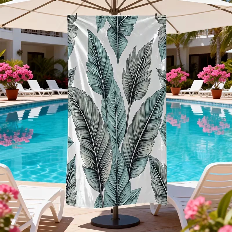 Minimalist Palm Tree Beach Towel Teal Tropical Print Quick Dry Sandproof Absorbent Towel for Beach Pool Travel Summer Vacation
