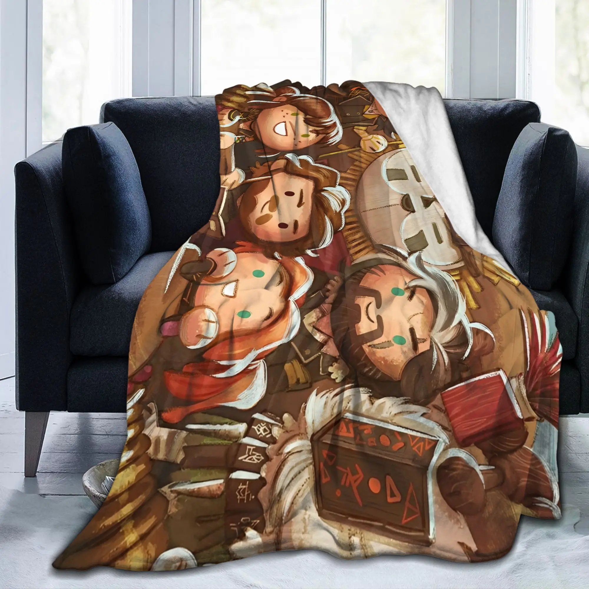 Clair Obscur Expedition 33 Esquie Knitted Blankets Video Game Plush Throw Blankets Bedding Couch Printed Soft Bedspread Portable