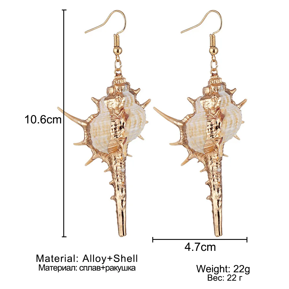Colorful Sea Scallop Drop Earrings Bohemian Shell Earrings for Women Trendy Beach Hook Eardrops Earrings Summer Jewerly Gifts
