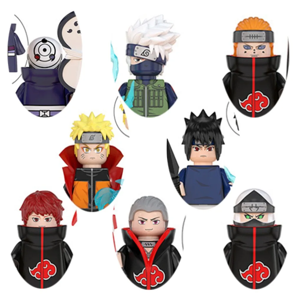 

Hot Anime Naruto Blocks Uchiha Sasuke Obito Hatake Kakashi Pain Sasori Mini Action Toy Figures Bricks Model Doll Kid Hobby Gift