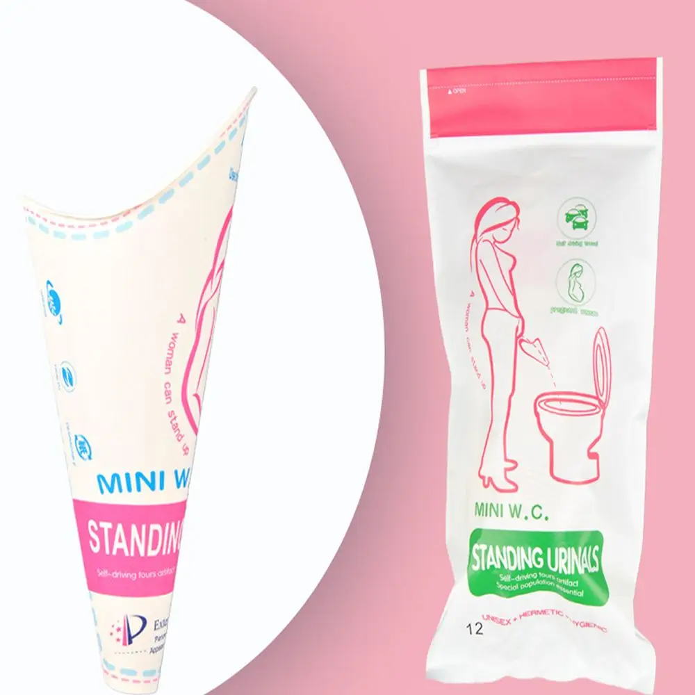 

12/20pcs Convenient Disposable Female Urination Device Stand Up Foldable Portable Pee Paper Cup Leak-Proof Women Urinal Funnel