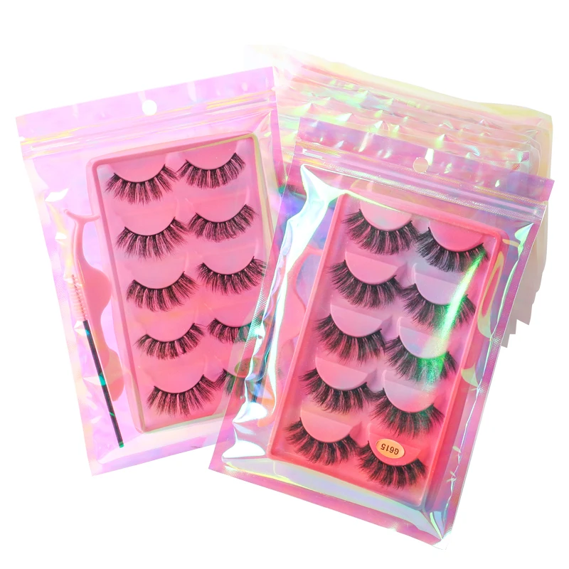 3/5 Pairs False Eyelashes Kit Tweezer And Eyelash Brushes Fluffy Mink Lashes Natural Full Thick Fake Lashes Extension Makeup Set