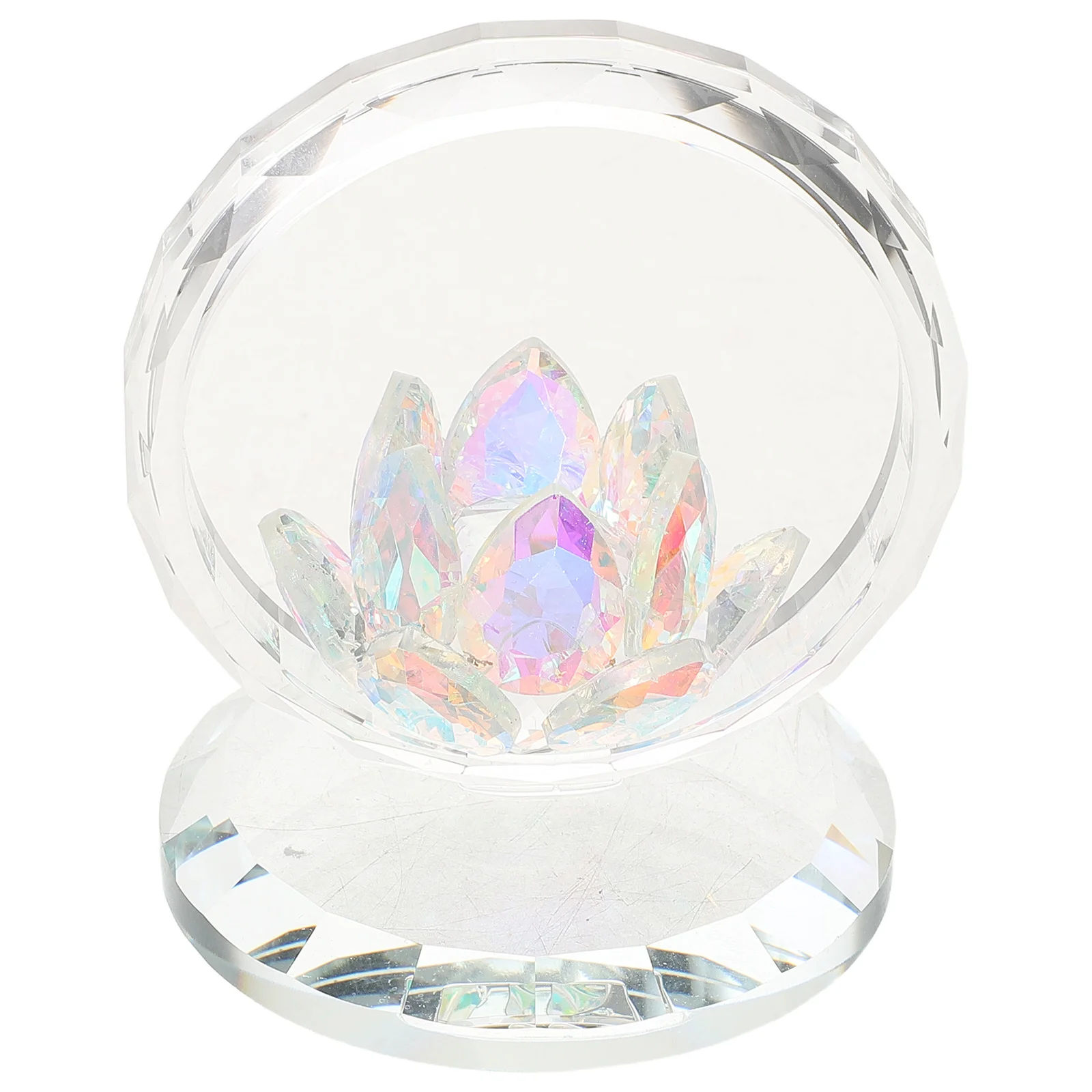 

Crystal Lotus 3D Glass Lotus Flower Ornament For Home Office Desk Decor Feng Shui Crystal Transparent Shelf