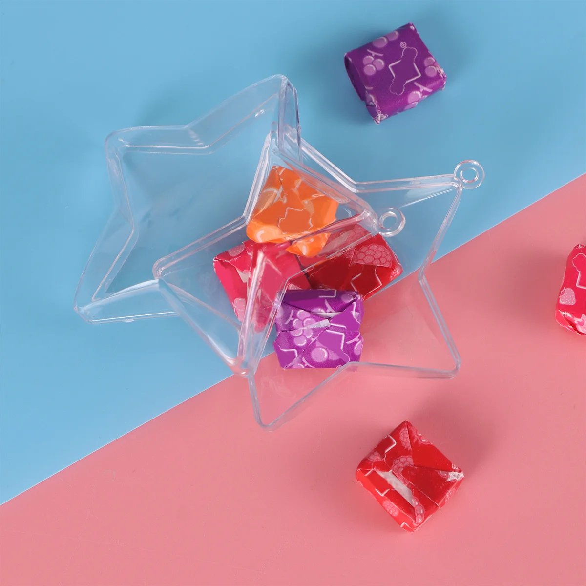 

Plastic Hanging Balls Set of 2 Transparent Decorative Orbs for Christmas Tree Decoration DIY Keepsake Crafts Clear Ornament