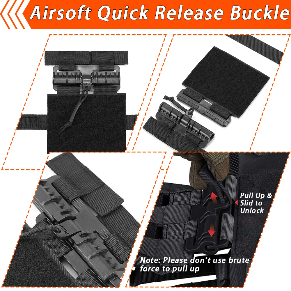 سترة تكتيكية سريعة الإصدار مشبك عدة العالمي لوحة مولي الناقل حزام جانبي الأشرطة ل JPC CPC NCP XPC 6094 420 سترة #4