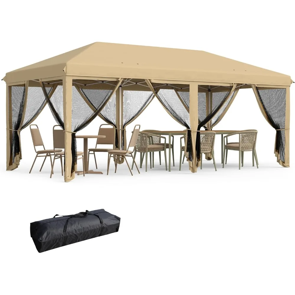 

Pop Up Canopy Tent with Netting, Heavy Duty Instant Sun Shelter, Large Tents for Parties with Carry Bag for Outdoor,Garden,Patio