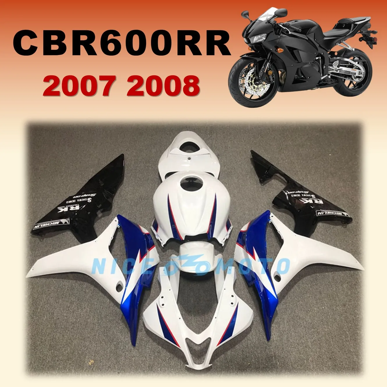 

CBR600RR 2007 2008 Injection Fairings Kit for Honda CBR 600RR 07 08 ABS Plastic Motorcycle Fairing Bodywork Set Custom