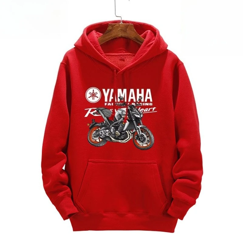 ياماها المعتمد شعار السيارة المطبوعة معطف بقلنسوة الرجال والنساء الخريف والشتاء الترفيه في الهواء الطلق الملابس الدافئة طويلة الأكمام #4