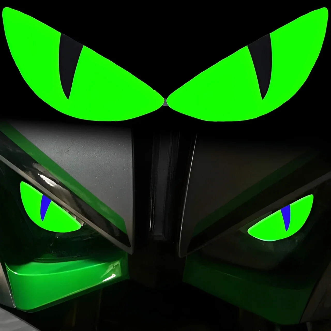 

Автомобильные наклейки с глазами дьявола, 3D стереоскопические наклейки для электрического мотоцикла, автомобиля, ночник, украшение, автомобильная лампа, автомобильные наклейки