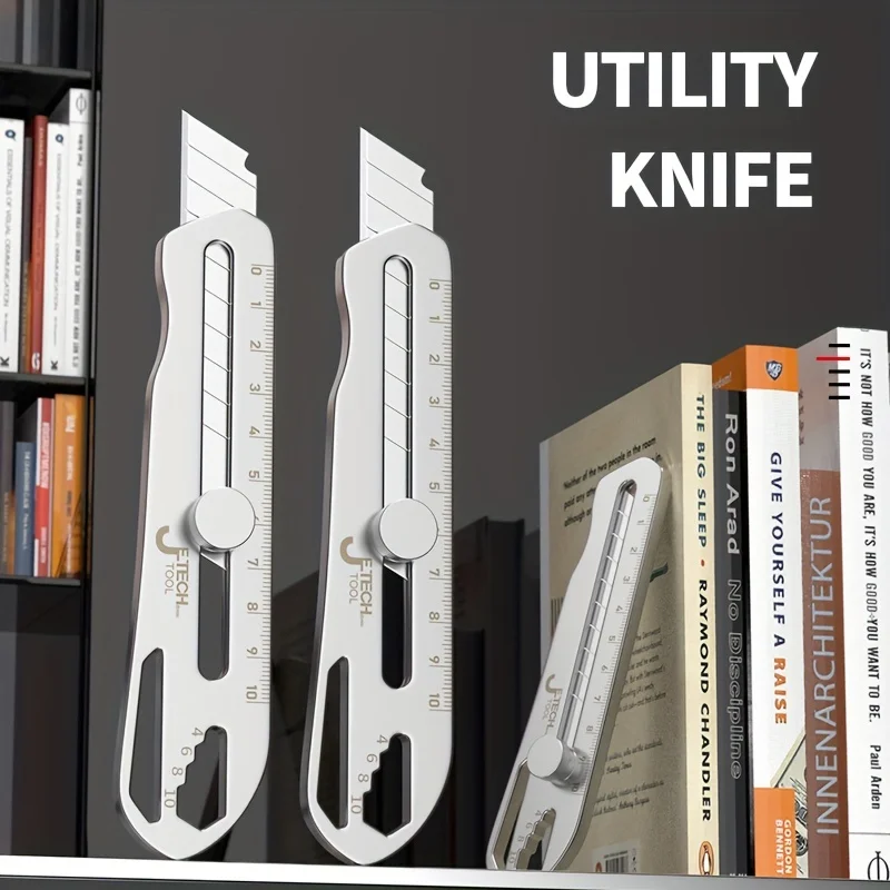 سكين فني عالي التحمل مصنوع بالكامل من الفولاذ السميك والكبير من الفولاذ المقاوم للصدأ وحامل أدوات متين من الدرجة الصناعية #2