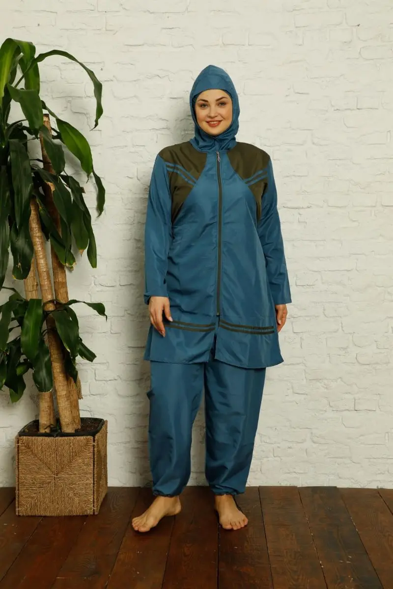 Fashion line full hijab plus size swimwear 32008