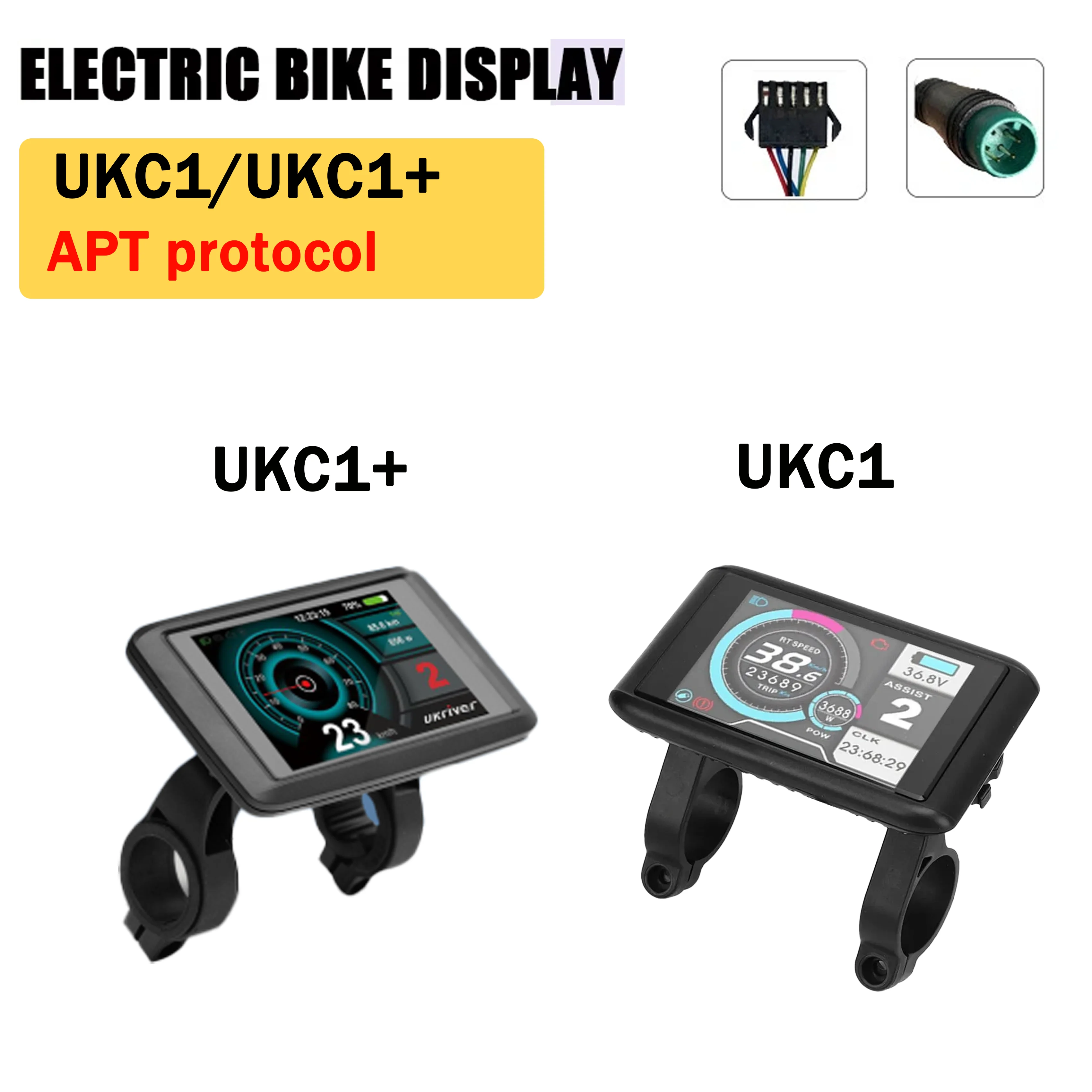 

Electric Bike 36V-72V LCD UKC1 UKC1+ Colorful Display with APT protocol SM/Waterproof Connector For Sabvoton Controllers