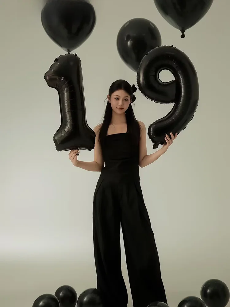 

New Arrival Black Korean Style Fashionable Sweet Cool Art Photo Costume Birthday Photography Clothing Studio Art Portrait Dress