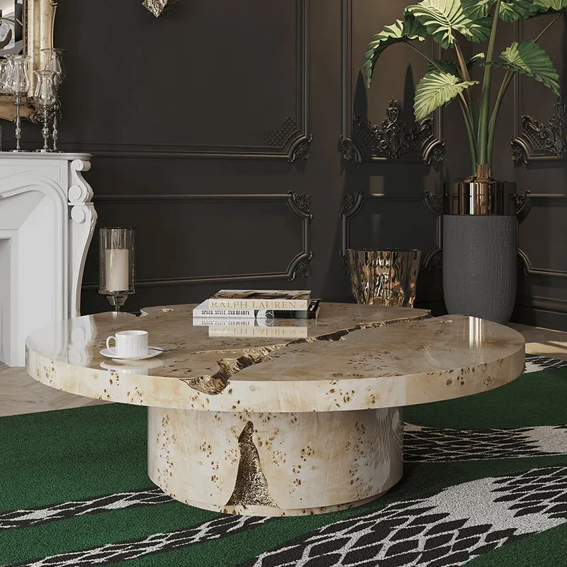 طاولة القهوة الخشبية الصلبة مصممة على شكل خاص طاولة القهوة الكراك