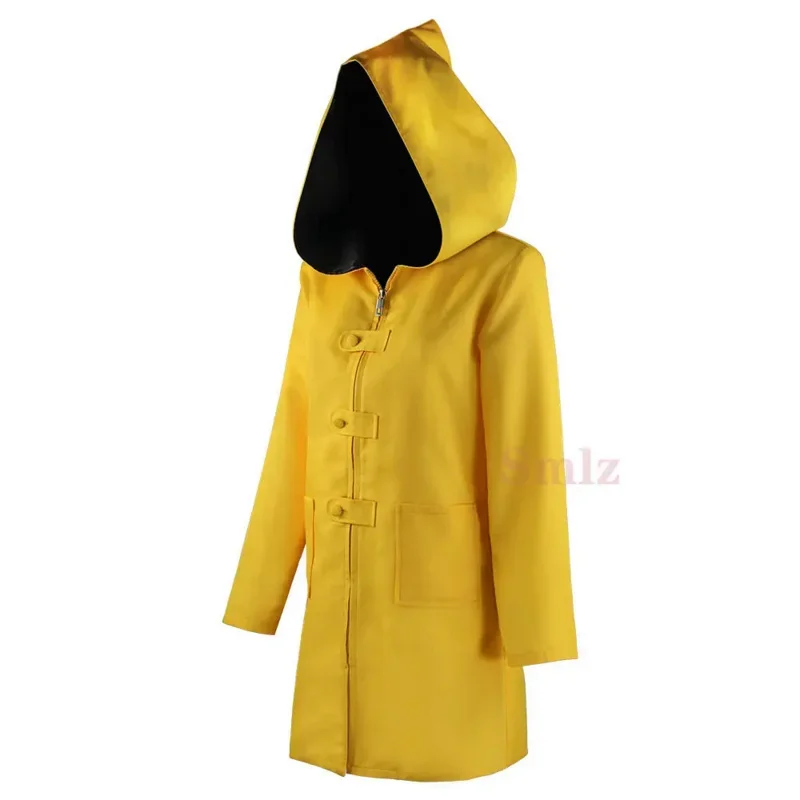 Halloween Cosplay Costume Anime Little Nightmare Cosplay Kid Six Cosplay Performance Costume Yellow Hooded Jacket Raincoat