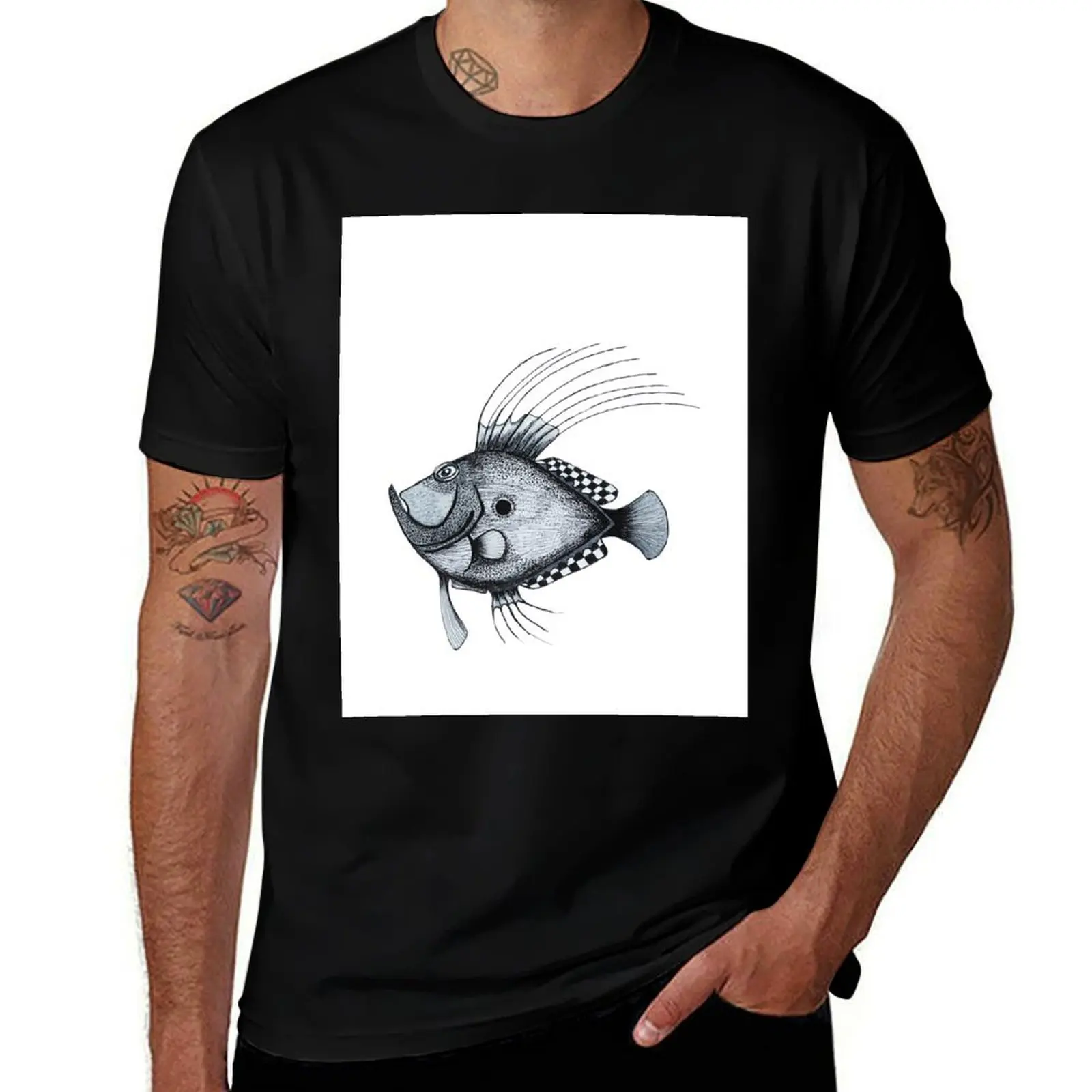 

Flying Fish T-Shirt Short sleeve tee blacks Men's t-shirts