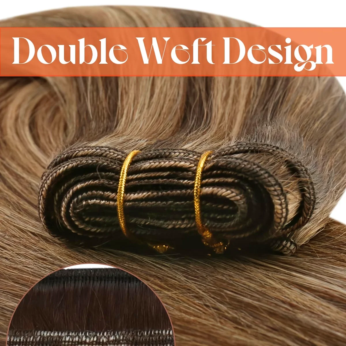Weft Hair Extensions Human Hair 12-24 Inch Sew In Hair Extensions Real Human Hair Highlights Double Weft for Women 50G
