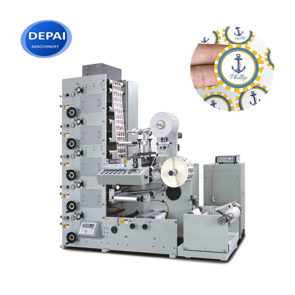 Full Automatic 4 Colors Flexo Label Printer Sticker Vertical Printing Machine