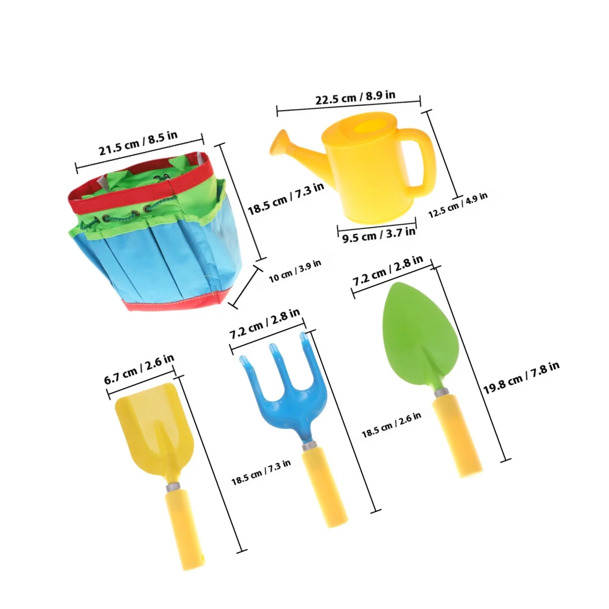 1 مجموعة أدوات البستنة للأطفال مجموعة أدوات حديقة صغيرة مقبض بلاستيكي أدوات آمنة ملونة للأطفال أداة حديقة بلاستيكية