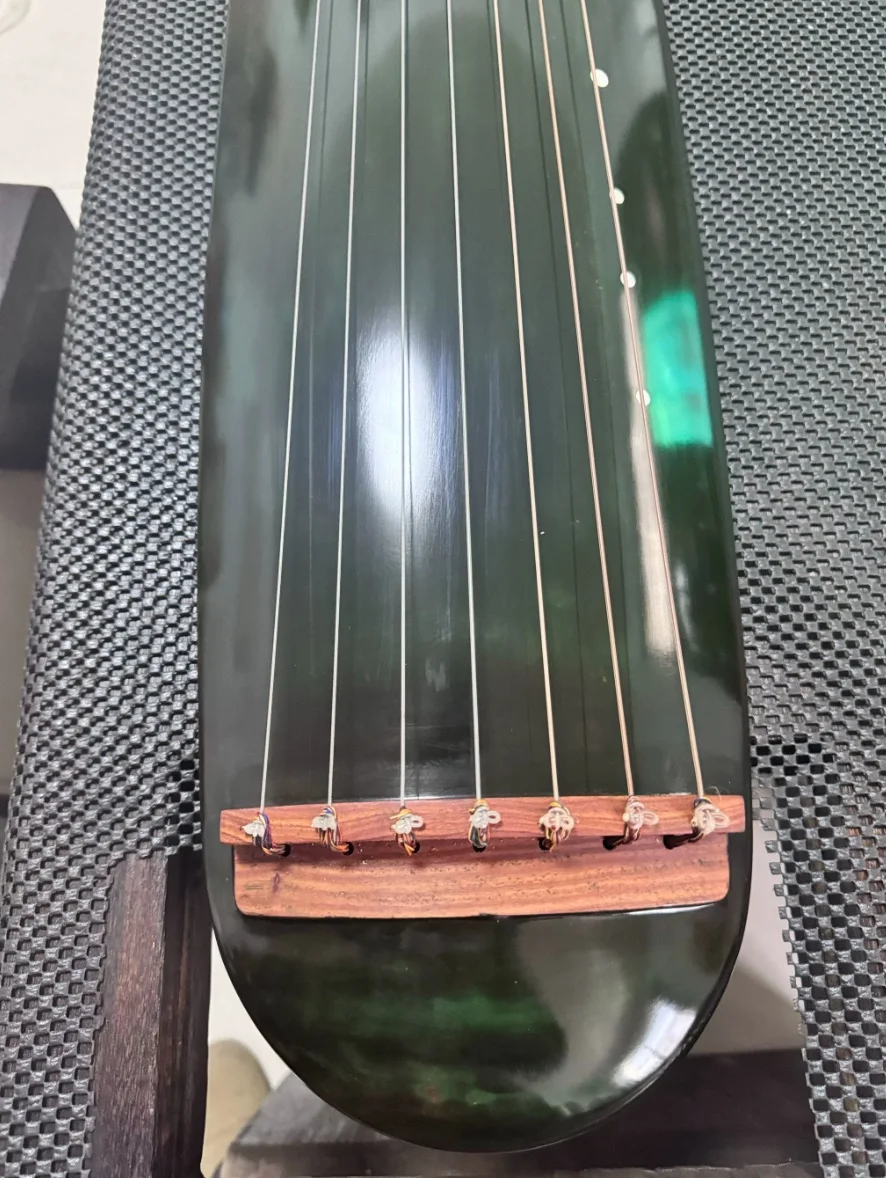 Dark Green Hundun Style Guqin Handmade Chinese 7 String Traditional String Instrument