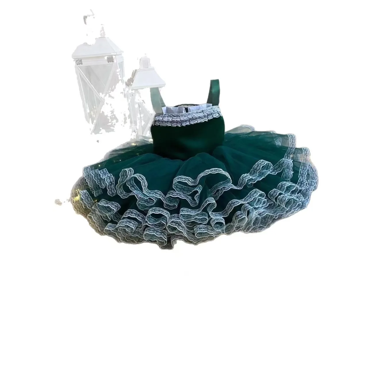 夢のような誓い D170 エレガントガールドレス スクエアカラー 膝丈ティアードプリンセス キッズウェディング 誕生日 フェスティバルパーティー ページェント フォーマルガウン