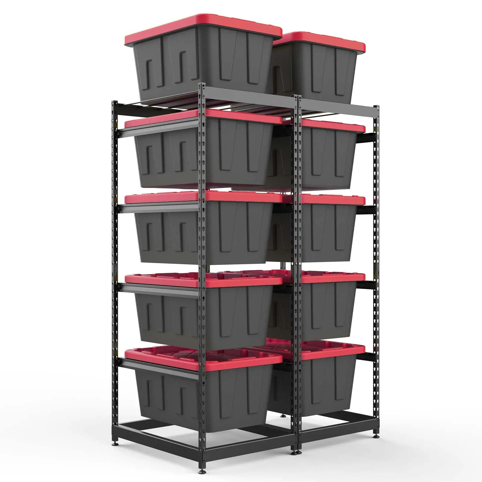 27 Gallon Storage Bin Rack Organizer, Heavy-Duty Tote Storage Rack, 5-Tier Standing Storage Bin Shelves, 250 lb