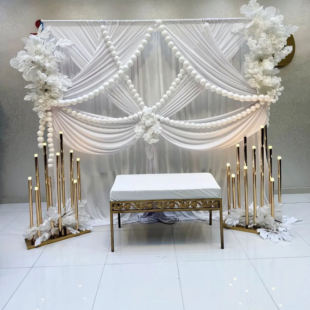 FSDKX High Quality Backdrop Curtain for Wedding Parties Wrinkle Free White Photo Curtains Backdrop Drapes Fabric Decoration