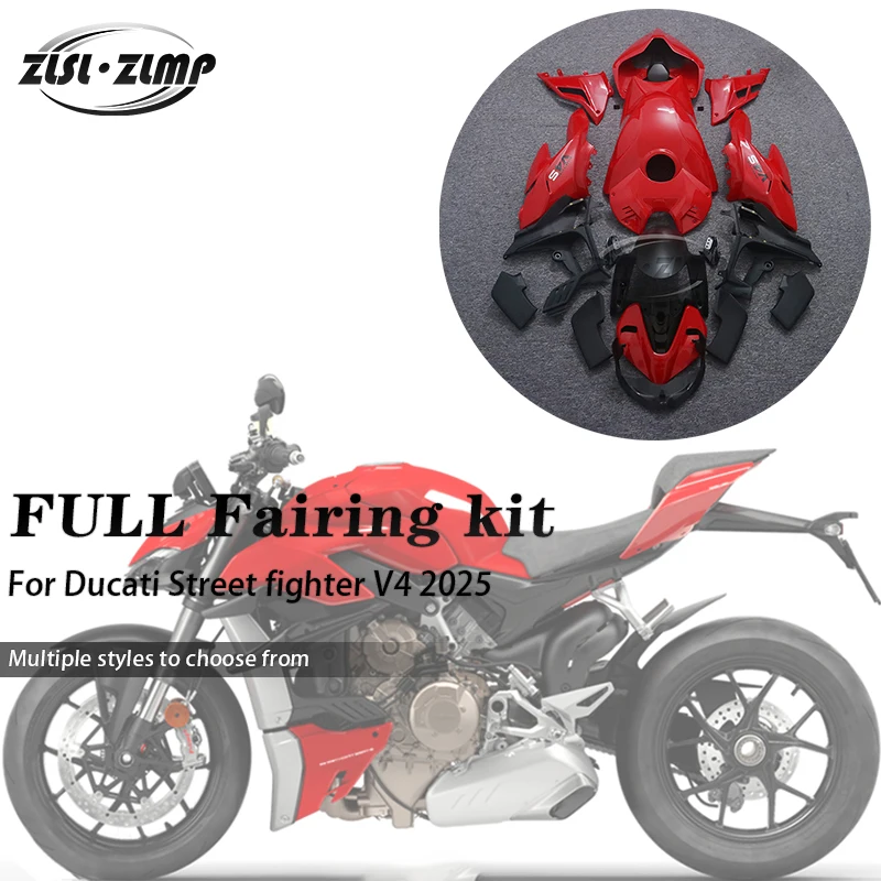 

Для DUCATI Streetfighter V4 Street Fighter V4 2025 красный корпус и крышка рамы полный комплект обтекателей мотоциклетный окрашенный кузов