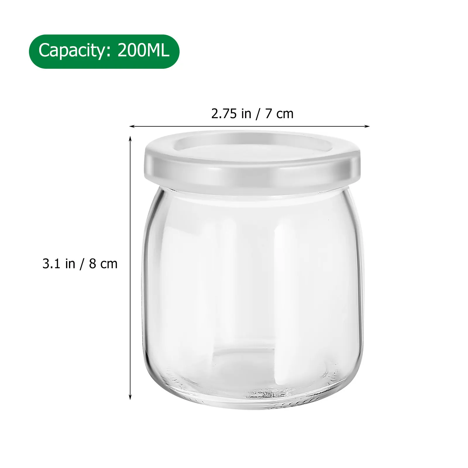 12Pcs Clear Glass Dessert Cups with Lids 200Ml Heat Resistant Pudding Jars for Yogurt Parfait Mousse Jelly Overnight Oats Meal
