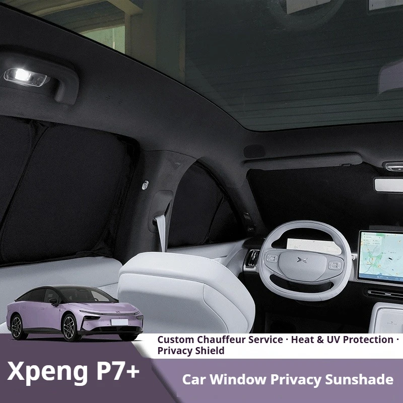 Passend für XPENG P7+ Vollständiger Sonnenschutz für die vorderen und hinteren Fenster, Sonnenschutz, Wärmeisolierung, hohe Sichtschutzfunktion, Zubehör.
